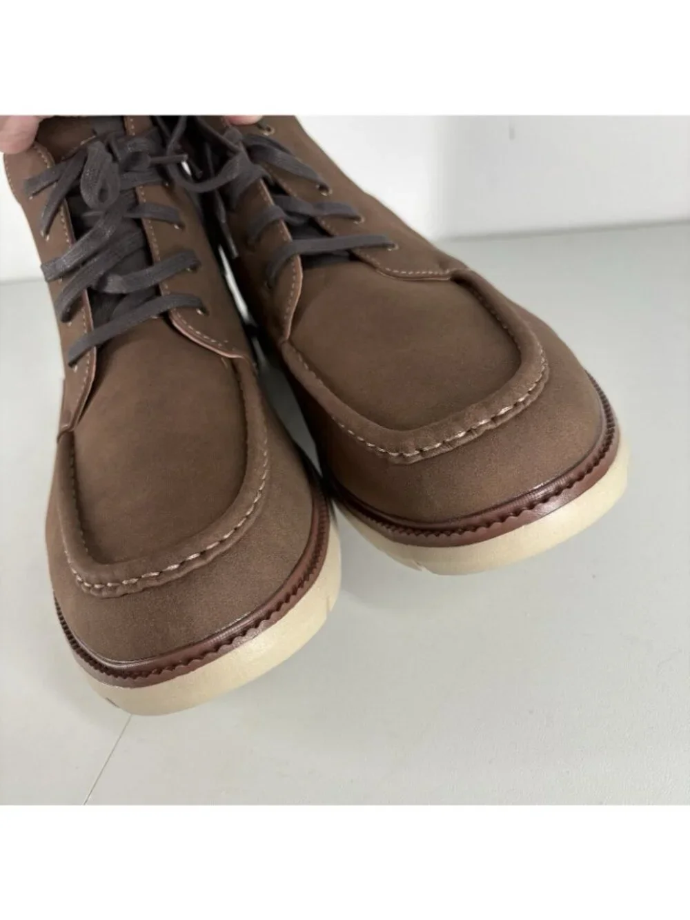 Dockers Men Size 13M Brown Faux Leather Casual Lace Up Rowan Chukka Boots NWB